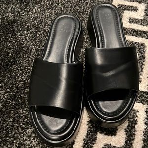Black platform sandals